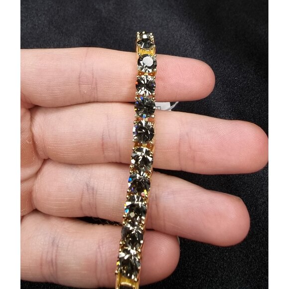 Park Lane Limited Edition Gold-Tone Bracelet With Smoky Rhinestones Adjustable C - Picture 3 of 9